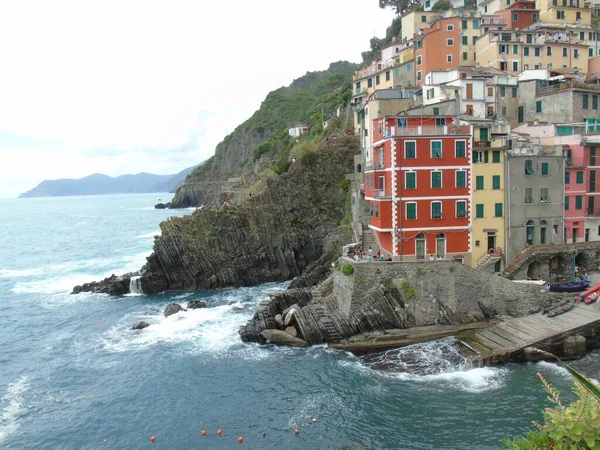 Riomaggiore Itálie 2020 Krásná Fotografie Krajiny Cinque Terre Itálie Šedá — Stock fotografie