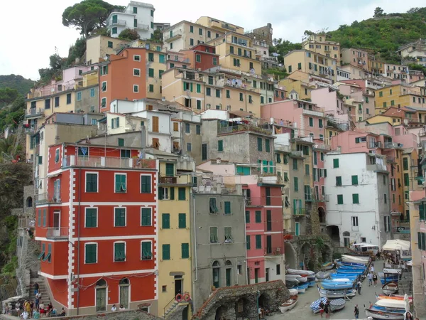 Riomaggiore Italy 2020 Beautiful Photography Countryside Cinque Terre Italy Серый — стоковое фото