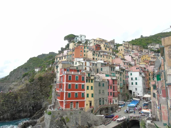 Riomaggiore Italy 2020 Beautiful Photography Countryside Cinque Terre Italy Серый — стоковое фото