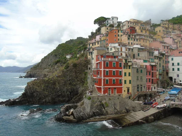 Cinque Terre Italien 2020 Vackert Landskap Kustfiskeby Fantastisk Utsikt Över — Stockfoto