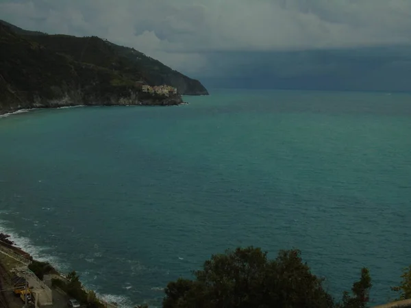 Cinque Terre Italien 2020 Vackert Landskap Kustfiskeby Fantastisk Utsikt Över — Stockfoto