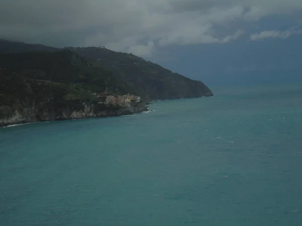 Cinque Terre Talya 2020 Bir Kıyı Balıkçı Köyünün Güzel Manzarası — Stok fotoğraf