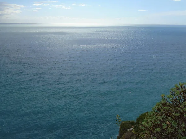 Cinque Terre Talya 2020 Bir Kıyı Balıkçı Köyünün Güzel Manzarası — Stok fotoğraf
