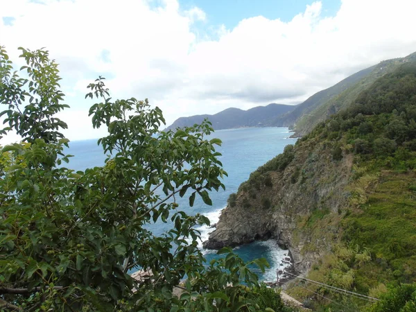 Cinque Terre Itálie 2020 Krásná Krajina Pobřežní Rybářské Vesnice Nádherný — Stock fotografie