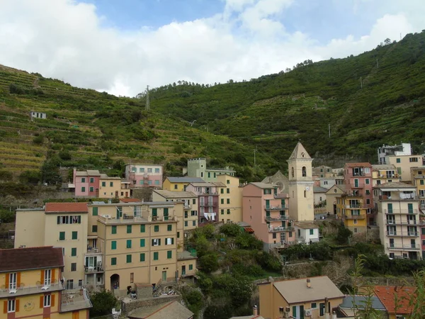 Cinque Terre Italy 2020 Beautiful Landscape Coastal Fishing Village Amazing — стоковое фото