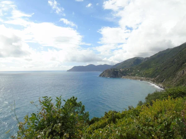 Cinque Terre Itálie 2020 Krásná Krajina Pobřežní Rybářské Vesnice Nádherný — Stock fotografie