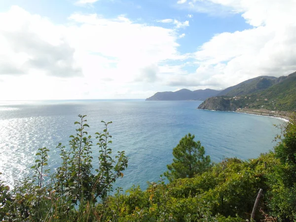 Cinque Terre Olaszország 2020 Gyönyörű Táj Egy Tengerparti Halászfalu Csodálatos — Stock Fotó