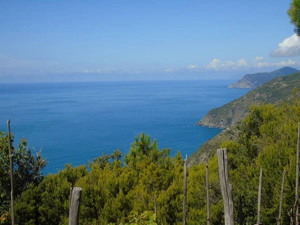 Liguria Talya 2020 Liguria Daki Monesteroli Kasabasına Giden Denize Bakan — Stok fotoğraf