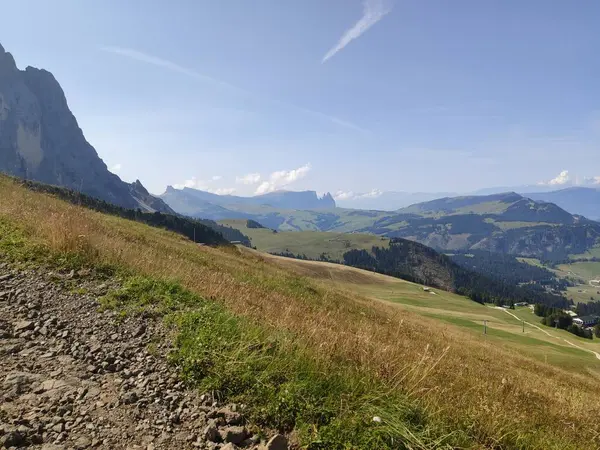 Val Gardena 2020 Paesaggio Alpino Con Magiche Montagne Dolomitiche Sullo — Foto Stock