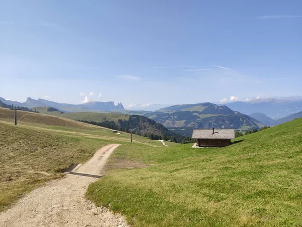 Val Gardena 2020 Paesaggio Alpino Con Magiche Montagne Dolomitiche Sullo — Foto Stock