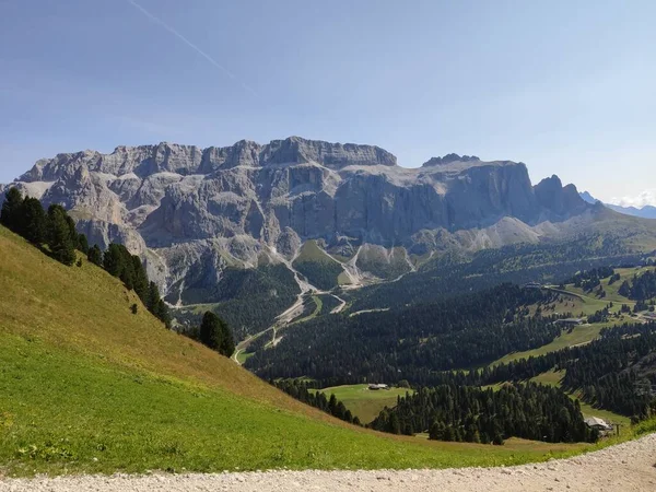 Val Gardena Itália 2020 Cênico Lugar Alpino Com Montanhas Mágicas — Fotografia de Stock
