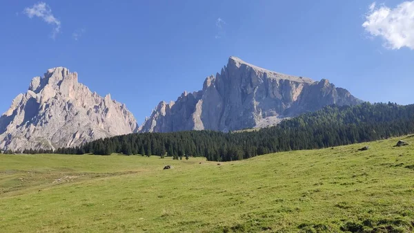 Val Gardena Talya 2020 Arka Planda Büyülü Dolomitler Dağları Trentino — Stok fotoğraf