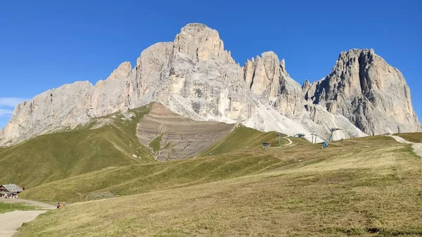 Val Gardena Itália 2020 Cênico Lugar Alpino Com Montanhas Mágicas — Fotografia de Stock