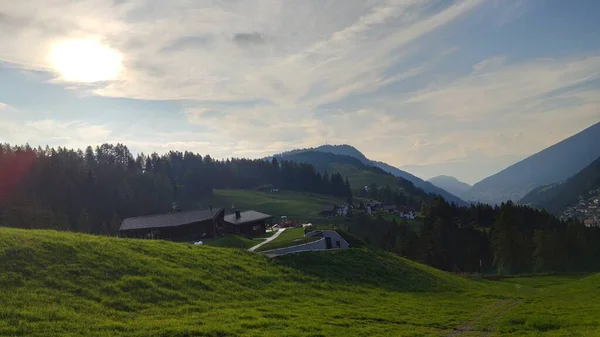 Val Gardena 2020 Paesaggio Alpino Con Magiche Montagne Dolomitiche Sullo — Foto Stock