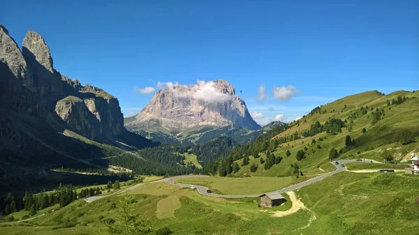 Val Gardena Talya 2020 Arka Planda Büyülü Dolomitler Dağları Trentino — Stok fotoğraf