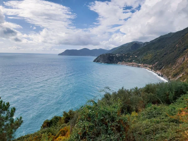 Cinque Terre Italien 2020 Vackert Landskap Kustfiskeby Fantastisk Utsikt Över — Stockfoto