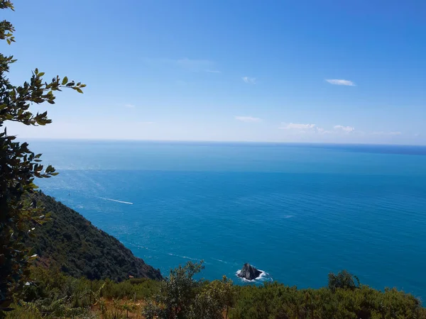 Cinque Terre Italien 2020 Vackert Landskap Kustfiskeby Fantastisk Utsikt Över — Stockfoto