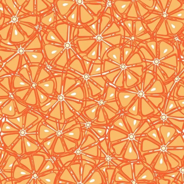 Vers, lekker en gesneden sinaasappelen naadloze patroon — Stockvector
