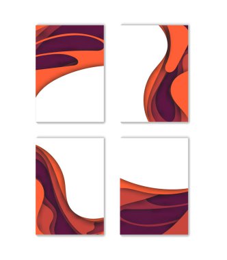 Broşür, broşür, el ilanı, kapak, A4 boyutunda katalog modern vektör şablonu. Soyut sıvı 3B şekillerin vektör trendy sıvı renk arka planlar küme. EPS 10