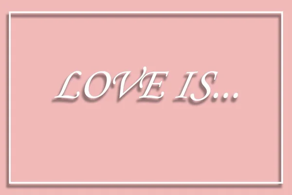 Sfondo Rosa Con Iscrizione Amore Incorniciata Nel Giorno San Valentino — Foto Stock