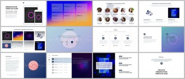 En az sunumlar, fütüristik vektör arka plan portföy şablonlar ile soyut renkli infographics, minimalist tasarım. Sunu slaytları el ilanı, broşür, broşür, kapak, rapor için.