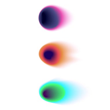 Canlı renkli soyut degrade noktalar. Gökkuşağı renkli tasarım öğeleri yor broşür veya el ilanı projesi, kapak, baskı, sunum, poster için bulanıklaştırır. Minimal tasarım vektör çizim.