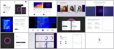 Web sitesi tasarımı, en az sunumları, soyut renkli infographics, minimalist fütüristik arka planlar ile portföy için vektör şablonları. UI, Ux, GUI. Tasarım, başlık, gösterge tablosu ve diğer biçimleri
