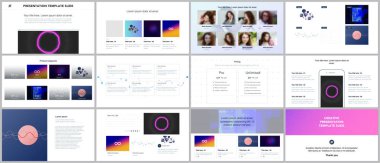 En az sunumlar, fütüristik vektör arka plan portföy şablonlar ile soyut renkli infographics, minimalist tasarım. Sunu slaytları el ilanı, broşür, broşür, kapak, rapor için.