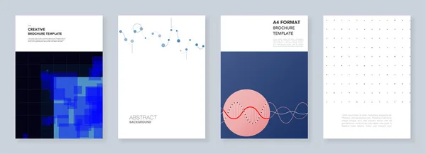 Мінімальні модні шаблони брошур з абстрактною барвистою інфографікою, мінімалістичний дизайн футуристичного фону. Шаблони для флаєрів, листівок, брошур, звітів, презентацій, реклами . — стоковий вектор