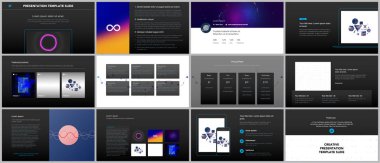 En az sunumlar, fütüristik vektör arka plan portföy şablonlar ile soyut renkli infographics, minimalist tasarım. Sunu slaytları el ilanı, broşür, broşür kapak, rapor için.