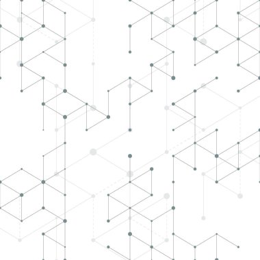 Modern çizgi sanat deseni ile bağlantı çizgileri beyaz arka plan üzerinde. Bağlantı yapısı. Soyut geometrik grafik arka plan. Teknoloji, dijital ağ kavramı, vektör çizim.