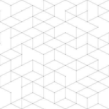 Bağlantı Dikişsiz yapısı. Modern çizgi sanat deseni ile bağlantı çizgileri beyaz arka plan üzerinde. Soyut geometrik grafik arka plan. Teknoloji, dijital ağ kavramı, vektör çizim.