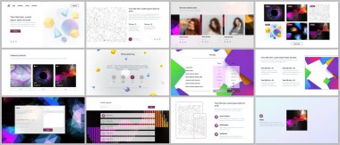 Vektör şablonları Web sitesi tasarımı, en az sunumları, canlı geometrik arka planlar ile portföy için basit şekiller hippi tarzı yaptı. UI, Ux, GUI. Tasarım üstbilgileri, özellikleri sayfasında, blog vb.