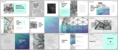 En az sunumlar tasarım, Portföy vektör şablonları öğeleri üzerinde beyaz arka plan ile. Kapak çok amaçlı şablonu için sunuyu slayt, el ilanı broşür, broşür, rapor, pazarlama, reklam.