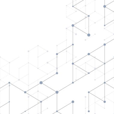 Modern çizgi sanat deseni ile bağlantı çizgileri beyaz arka plan üzerinde. Bağlantı yapısı. Soyut geometrik grafik arka plan. Teknoloji, dijital ağ kavramı, vektör çizim.