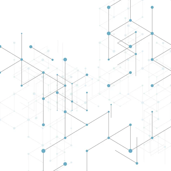 Motif moderne d'art linéaire avec des lignes de connexion sur fond blanc. Structure de connexion. Fond graphique géométrique abstrait. Technologie, concept de réseau numérique, illustration vectorielle . — Image vectorielle