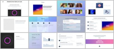 En az sunumlar, fütüristik vektör arka plan portföy şablonlar ile soyut renkli infographics, minimalist tasarım. Sunu slaytları el ilanı, broşür, broşür, kapak, rapor için.