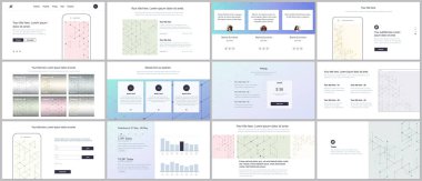 Web sitesi tasarımı, en az sunumları, portföy için vektör şablonları. UI, Ux, GUI. Bağlantı çizgileri ile çizgi sanat deseni. Soyut geometrik grafik arka plan. Teknoloji, dijital ağ kavramı.