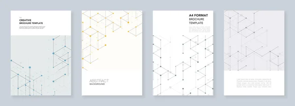 Minimale sjablonen voor flyer, folder, brochure, verslag, presentatie. Moderne kunst lijnpatroon met verbindingslijnen. Abstracte geometrische grafische achtergrond. Technologie, digitale netwerk concept. — Stockvector