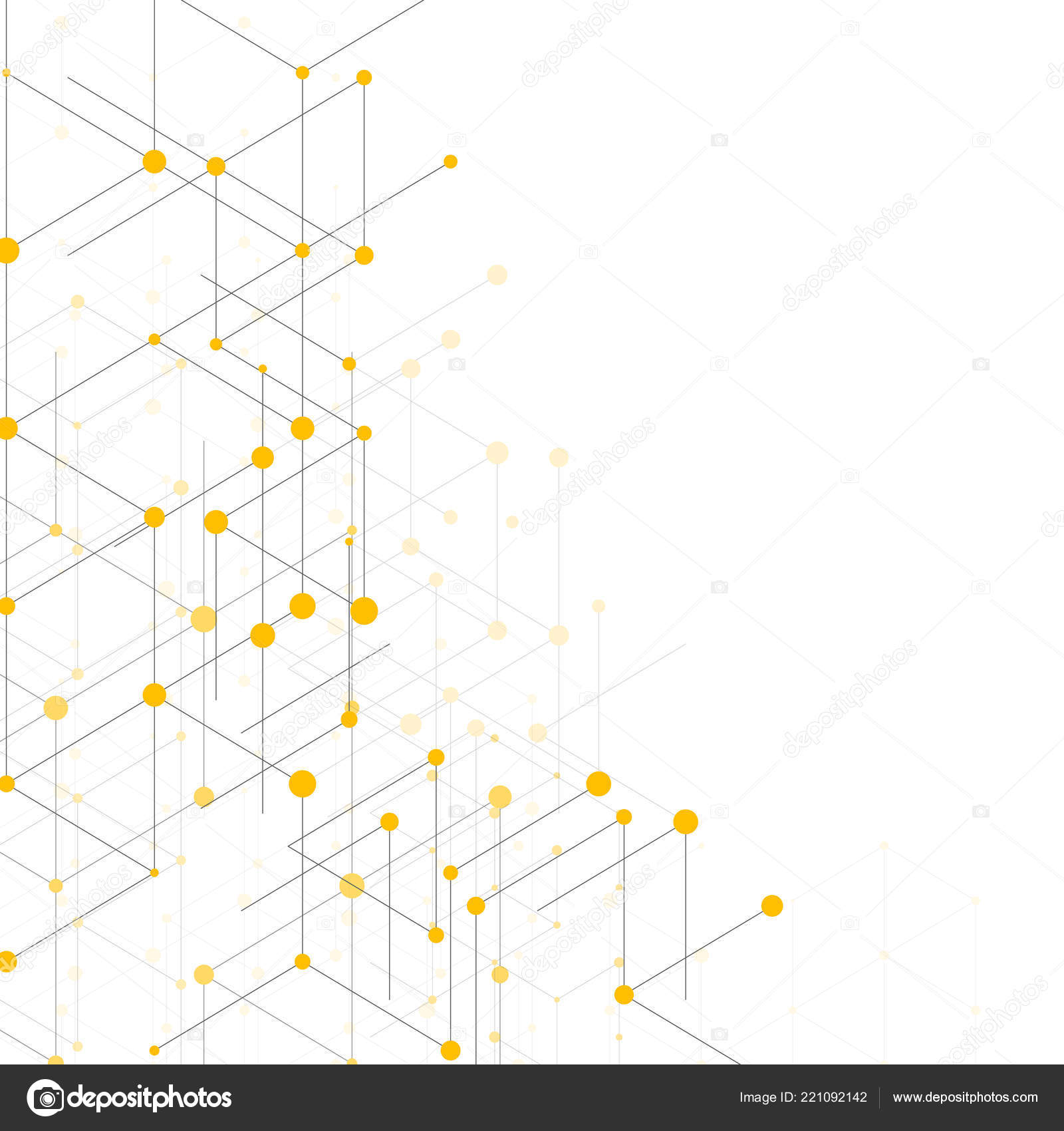 Modern Line Art Pattern With Connecting Lines On White Background