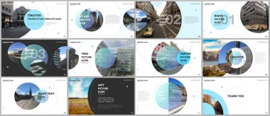 En az sunumlar tasarım, Portföy vektör şablonları daire öğeleri üzerinde beyaz arka plan ile. Sunuyu slayt, el ilanı broşür, broşür kapak, rapor, pazarlama için çok amaçlı şablon.