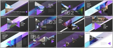 En az sunumlar tasarım, Portföy vektör şablonları üçgenler ve üçgen elemanları. Sunuyu slayt, el ilanı broşür, broşür kapak, rapor, reklam için çok amaçlı şablon.