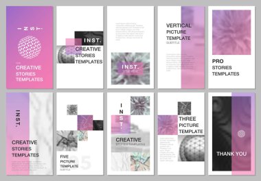 Yaratıcı sosyal ağlar hikayeler tasarım, renkli gradyan arka planlar ile dikey banner veya el ilanı şablonları. El ilanı, broşür, broşür, tanıtım, reklam için kapakları tasarım şablonları.