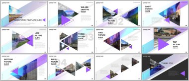 En az sunumlar tasarım, Portföy vektör şablonları üçgenler ve üçgen elemanları. Sunuyu slayt, el ilanı broşür, broşür kapak, rapor, reklam için çok amaçlı şablon.