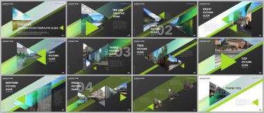 En az sunumlar tasarım, Portföy vektör şablonları üçgenler ve üçgen elemanları. Sunuyu slayt, el ilanı broşür, broşür kapak, rapor, reklam için çok amaçlı şablon.