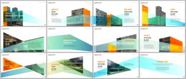 Sunumlar tasarımı, mimari tasarım ile portföy vektör şablonları. Soyut modern mimari arka plan. Sunum slaytı için çok amaçlı şablon, afiş broşürü, broşür kapağı, rapor