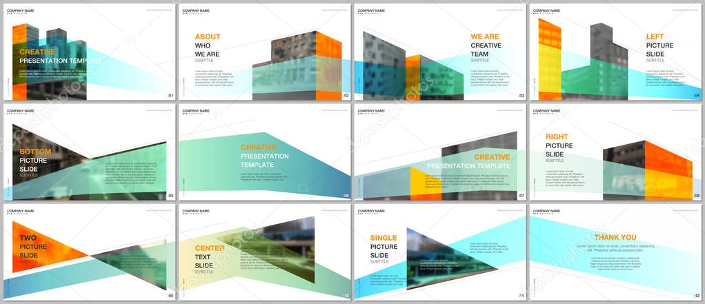 Presentations design, portfolio vector templates with architecture design. Abstract modern architectural background. Multipurpose template for presentation slide, flyer leaflet, brochure cover, report