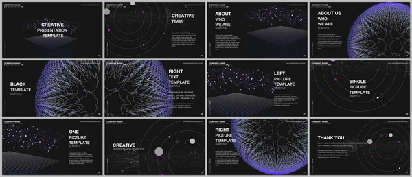 Presentation design vector templates, multipurpose template for presentation slide, flyer, brochure cover design, infographic presentation. Big data visualization. Futuristic technology background. — 스톡 벡터