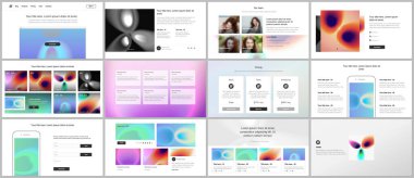 Web sitesi tasarımı, sunumlar, portföy için vektör şablonları. Sunum slaytları, broşürler, broşürler, yıllık raporlar için şablonlar. Parlak renkli hücre şekilli tıbbi tasarım..