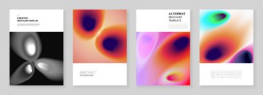 Broşür, broşür, broşür, rapor, sunum, dergi, kitap için tasarım şablonları. Parlak renkli hücre şekilli tıbbi tasarım. Bilimsel araştırma kavramı.